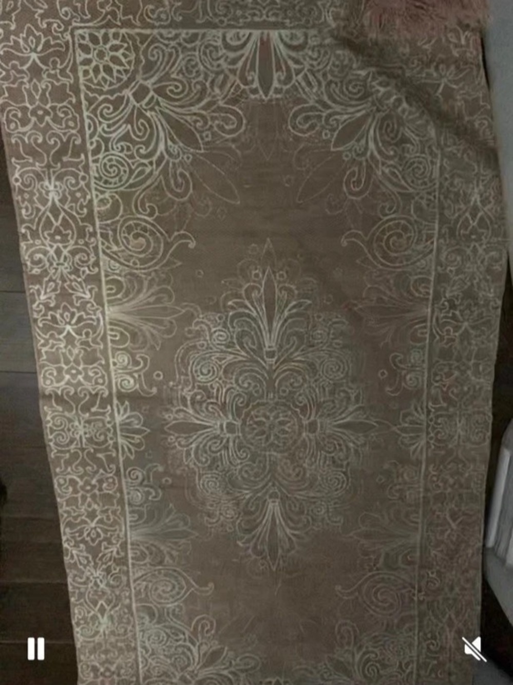 Ornate Floral Decor in Brown & Cream Like New